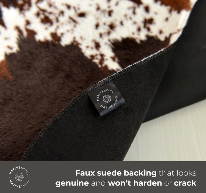 NativeSkins Faux Cowhide Rug â€“ Original Brown (Large) | 4'7" x 6'7" | Triple-Layer Support | Ultra-Soft Pile | Hand-Cut, Faux Suede No-Slip Backing | Western Rug | Cow Hide Animal Print - Image 4